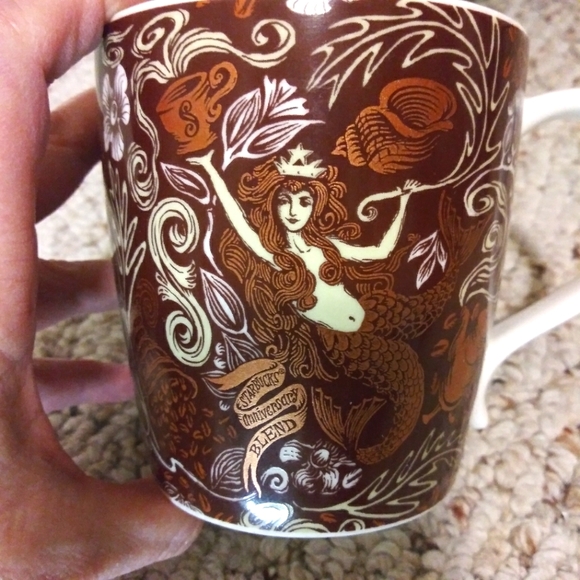 Starbucks 2008 Copper Colored Anniversary Blend Split Tailed Siren Coffee Mug - Picture 2 of 8
